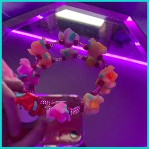 Handmade warm colored rose bracelet